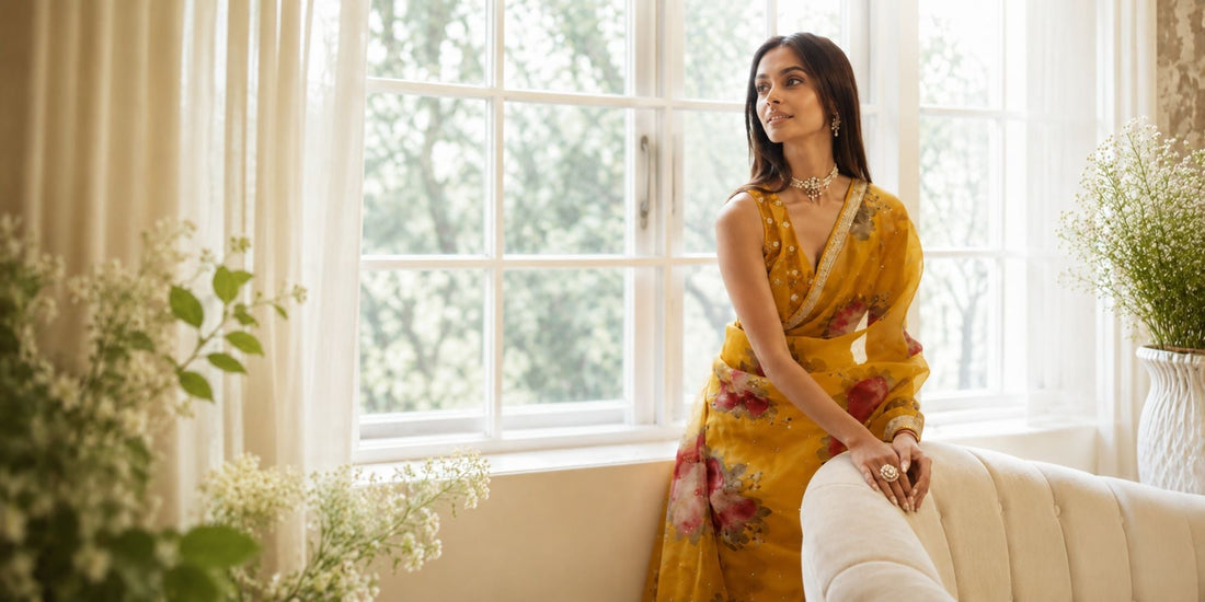 hand embroidered saree for weddings or heavy festive occasions