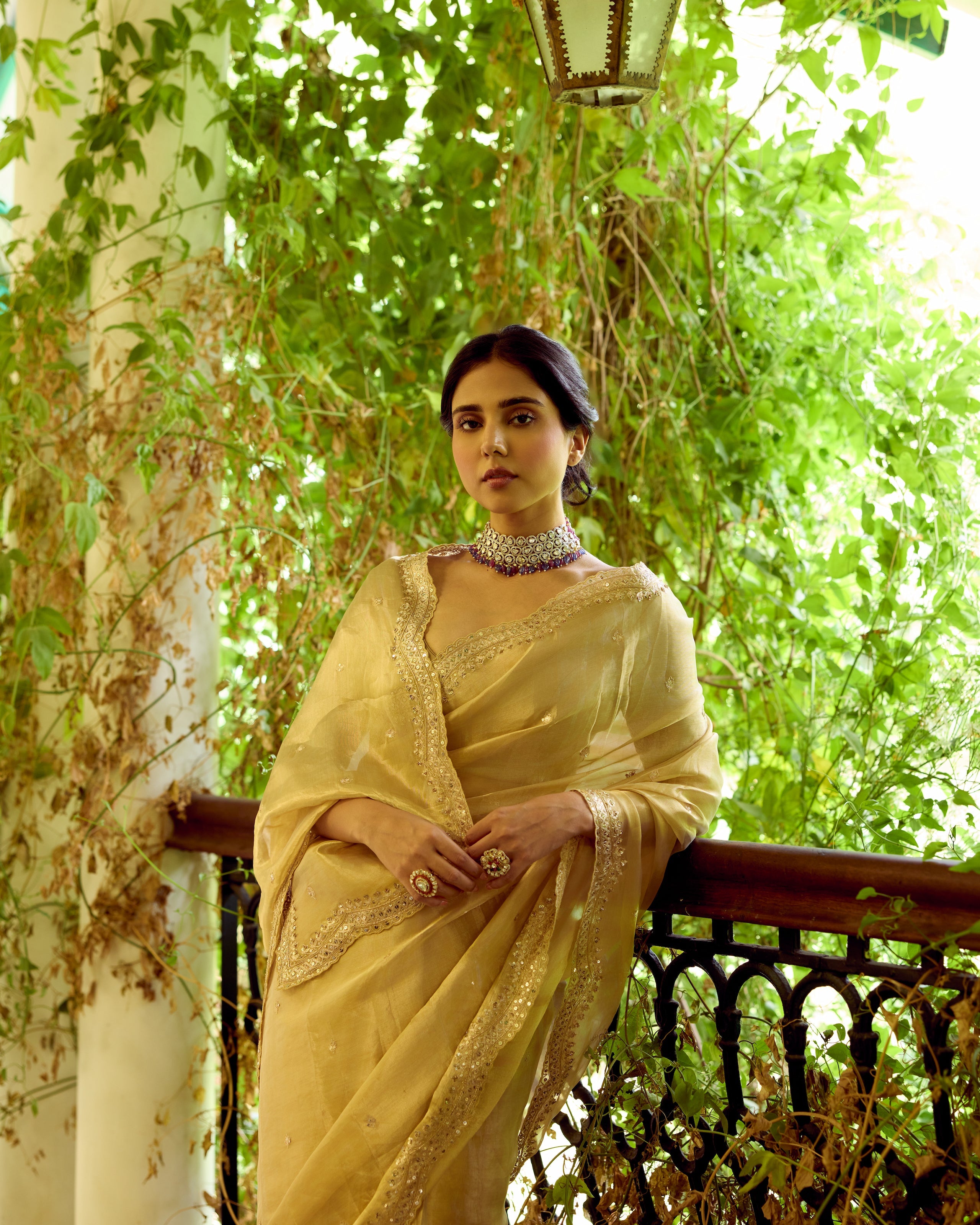 Gold Tissue Zardosi Saree