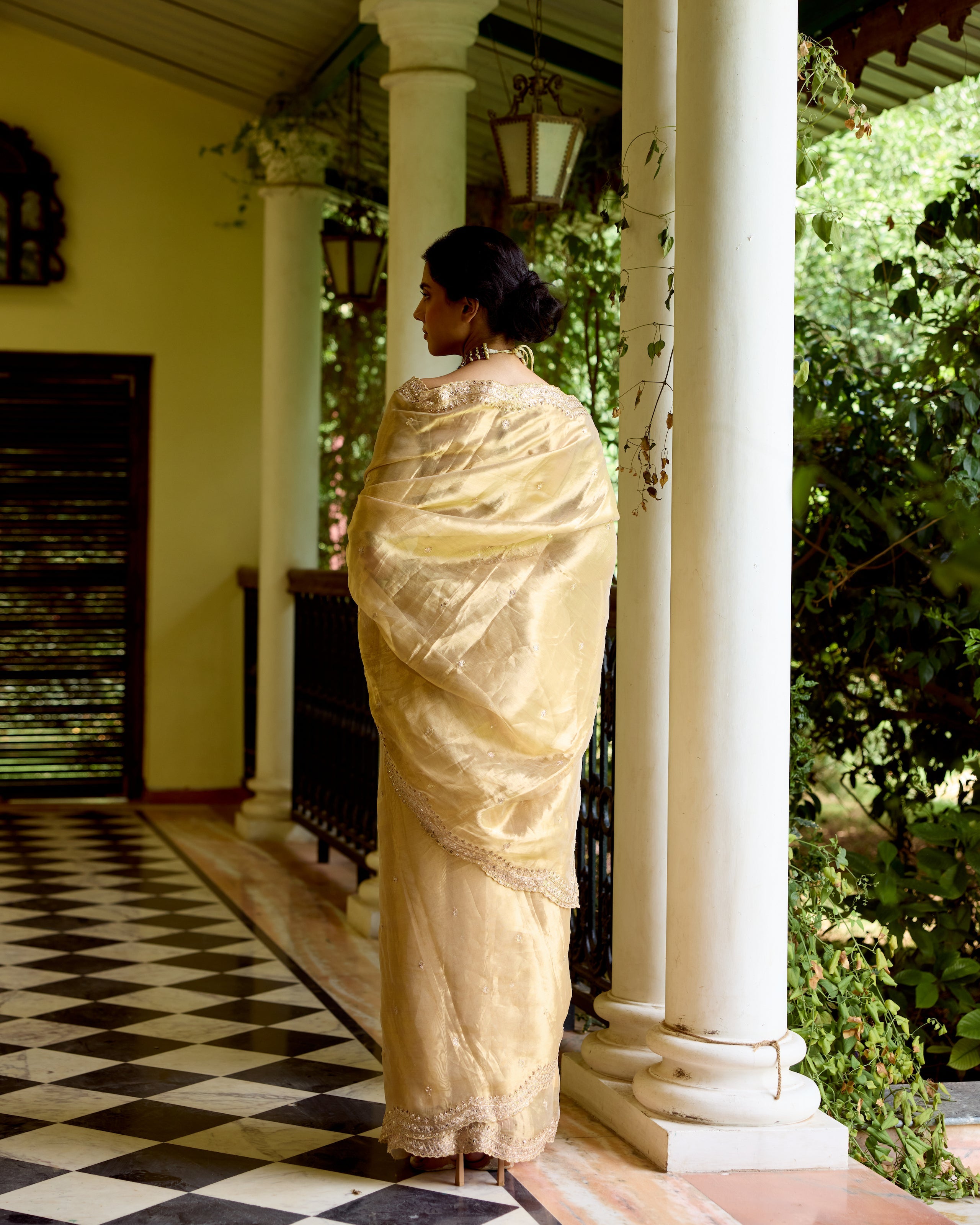 Gold Tissue Zardosi Saree