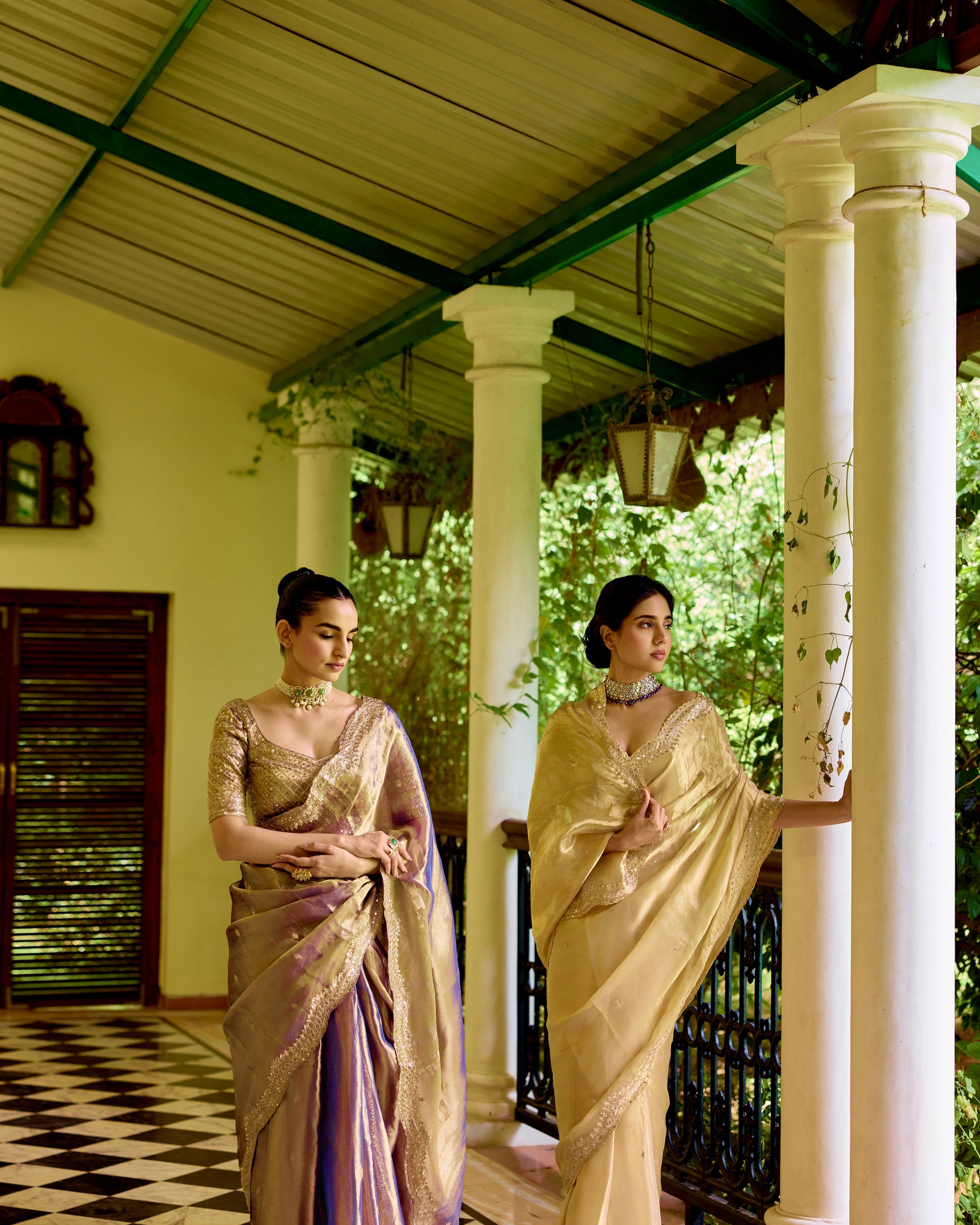 Gold Tissue Zardosi Saree