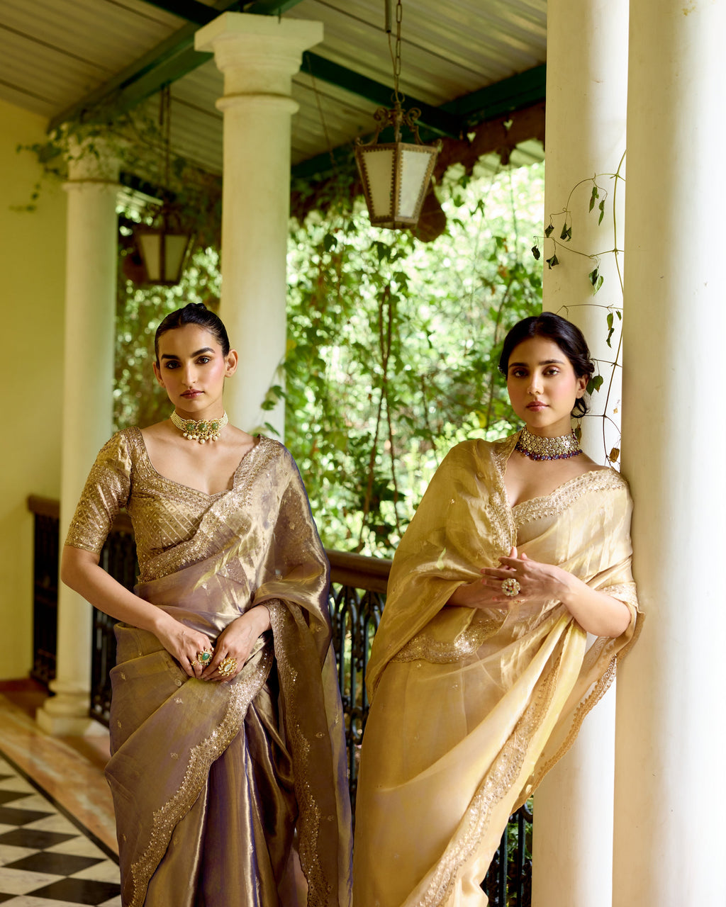 Purple Tissue Zardosi Saree