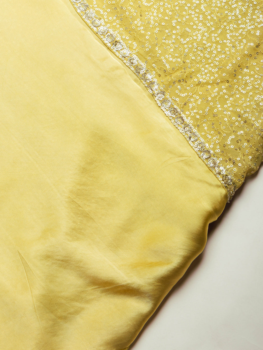 Daffodil Yellow Georgette Sequins Saree