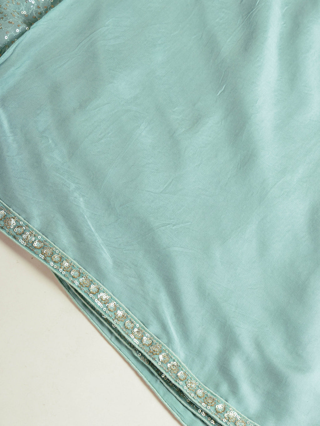 Ice Blue Georgette Sequins Saree